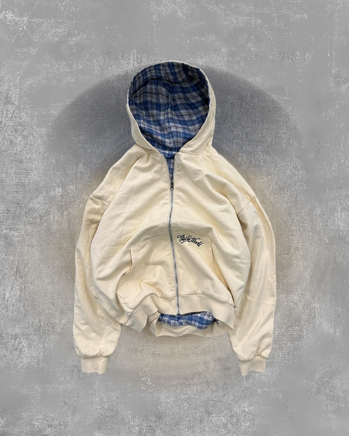 CREAM/BLUE 2-SIDED ZIPPER
