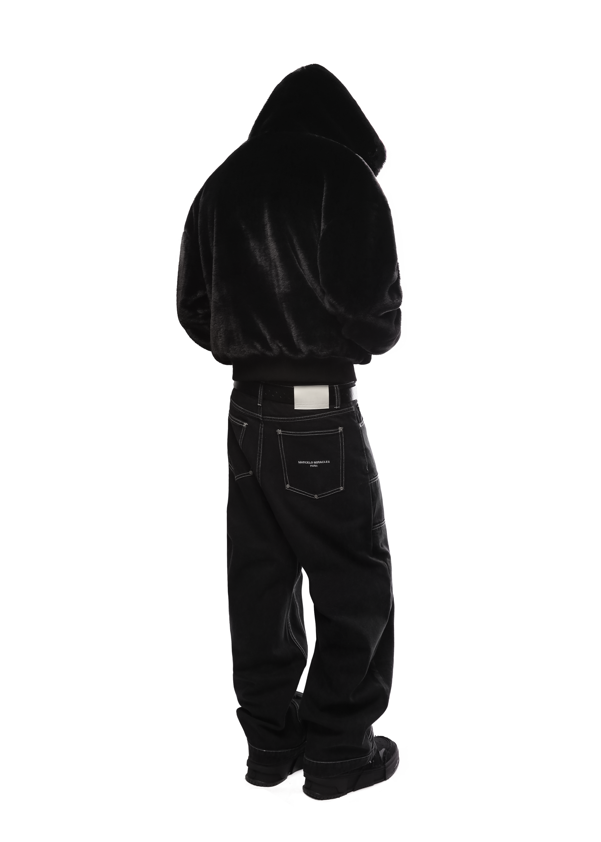 FUR/BLACK 2-SIDED ZIPPER